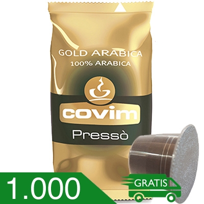 1000 Capsule Caffè Covim Miscela Gold Arabica Compatibili Nespresso