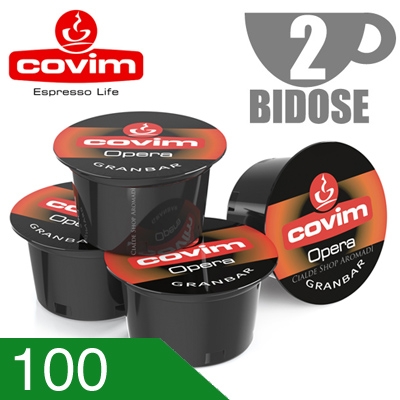 100 Capsule Bidose Caffè Covim Miscela Granbar Compatibili Lavazza Blue