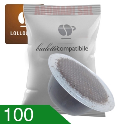 100 Capsule Caffè Lollo Miscela Nera Compatibili Bialetti