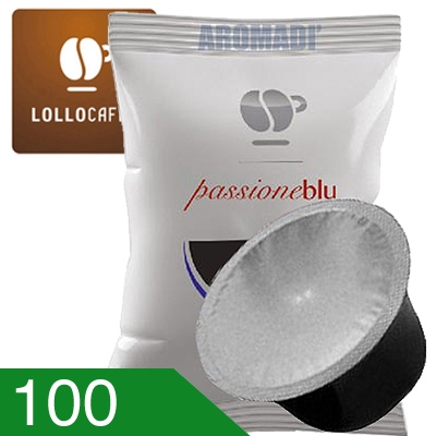 100 Capsule Caffè Lollo Miscela Nera Compatibili Blue In Black