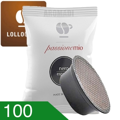 100 Capsule Caffè Lollo Miscela Nera Compatibili A Modo Mio