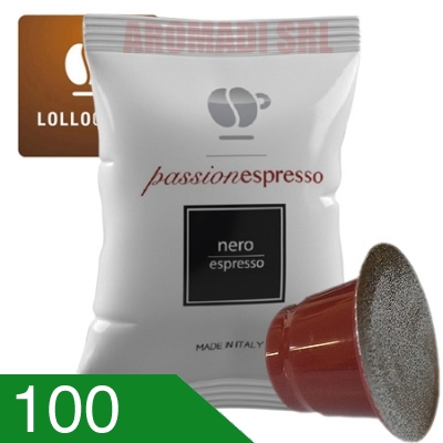 100 Capsule Caffè Lollo Miscela Nera Compatibili Nespresso