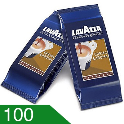 100 Capsule Caffè Lavazza Miscela Crema e Aroma Compatibili Espresso Point