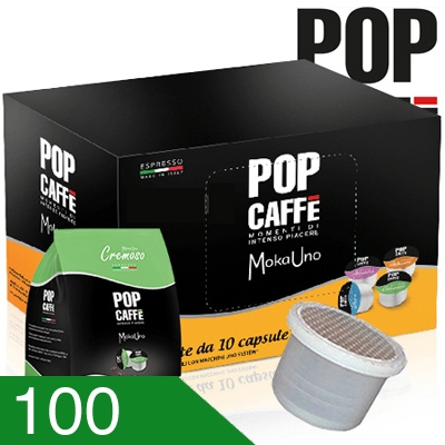 100 Capsule Caffè Pop Miscela Cremoso Compatibili Unosystem