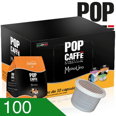100 Capsule Caffè Pop Miscela Intenso Compatibili Unosystem