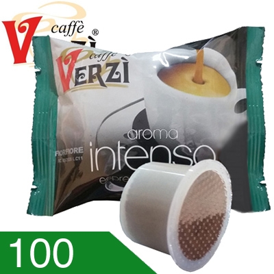 100 Capsule Caffè Verzì Miscela Intenso Compatibili Fior Fiore, Aroma Vero e Lui Caffè