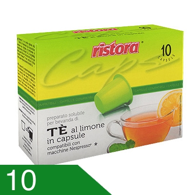 10 Capsule Ristora Te al Limone Compatibili Nespresso