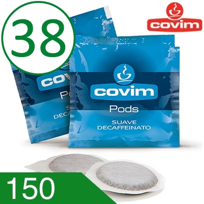 150 Cialde Caffè Covim Miscela Suave Dek Compatibili 38 MM