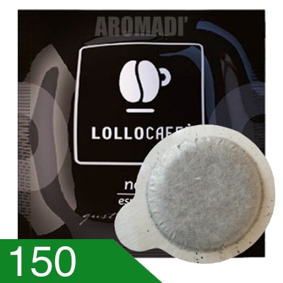 150 Cialde Caffè Lollo Miscela Nera Compatibili Ese 44 MM