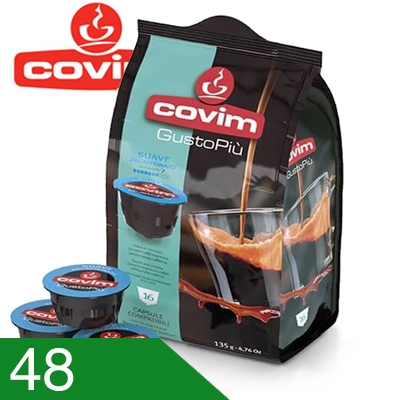 48 Capsule Caffè Covim Miscela Suave Dek Compatibili Dolce Gusto