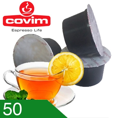 50 Capsule Te al Limone Covim Compatibili Lavazza Blue In Black