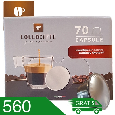 560 Capsule Caffè Lollo Miscela Nera Compatibili Caffitaly