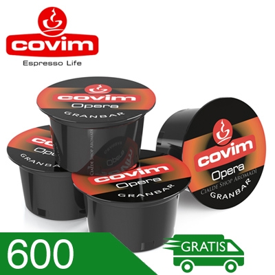 600 Capsule Caffè Covim Miscela Granbar Compatibili Lavazza Blue