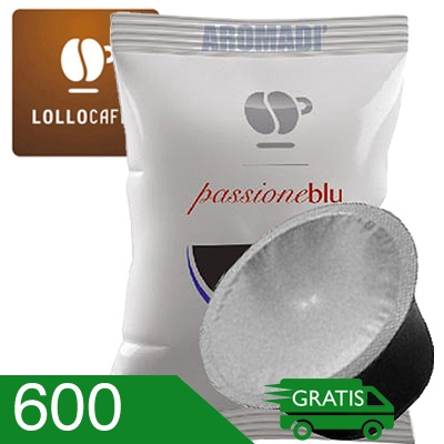 600 Capsule Caffè Lollo Miscela Nera Compatibili Blue In Black