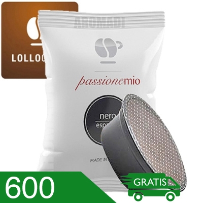 600 Capsule Caffè Lollo Miscela Nera Compatibili A Modo Mio