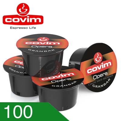 100 Capsule Caffè Covim Miscela Granbar Compatibili Lavazza Blue