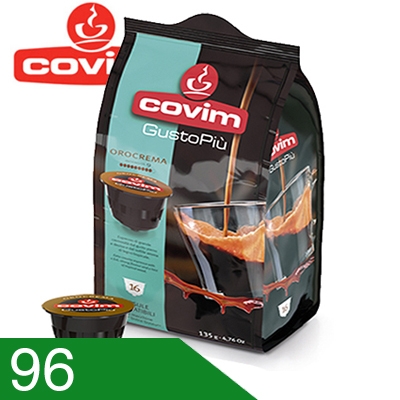 96 Capsule Caffè Covim Miscela Orocrema Compatibili Dolce Gusto