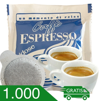 1000 Cialde Caffè Grillo Miscela Silver Compatibili 55 MM