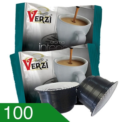 100 Capsule Caffè Verzì Miscela Intenso Compatibili Caffitaly