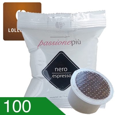 100 Capsule Caffè Lollo Miscela Nera Compatibili Unosystem