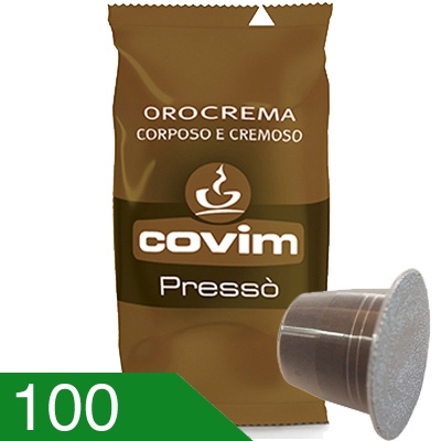 100 Capsule Caffè Covim Miscela Orocrema Compatibili Nespresso