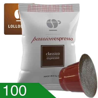 100 Capsule Caffè Lollo Miscela Classica Compatibili Nespresso