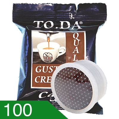 100 Capsule Caffè Toda Miscela Gusto Crema Compatibili Espresso Point