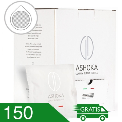 150 Cialde Caffè Ashoka Miscela Luxury Blend Compatibili Ese 44 MM