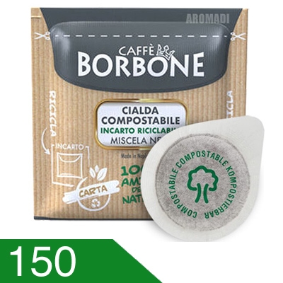 150 Cialde Caffe' Borbone Miscela Nera Compatibili Ese 44 MM