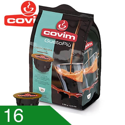 16 Capsule Caffè Covim Miscela Orocrema Compatibili Dolce Gusto