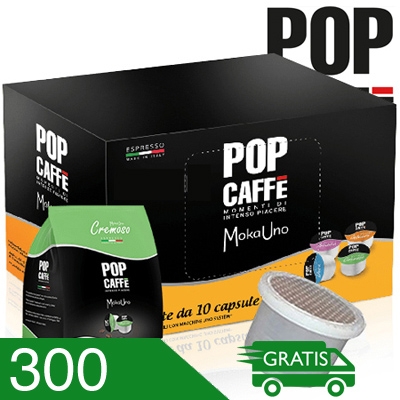 300 Capsule Caffè Pop Miscela Cremoso Compatibili Unosystem