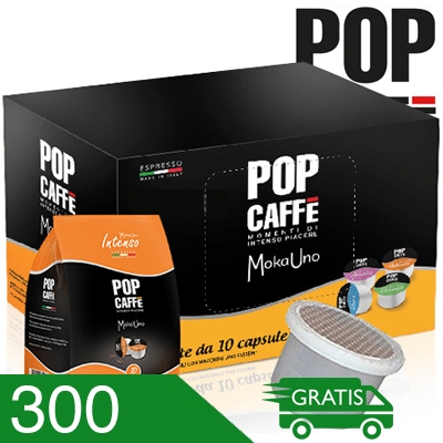 300 Capsule Caffè Pop Miscela Intenso Compatibili Unosystem