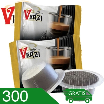 300 Capsule Caffè Verzì Miscela Intenso Compatibili Bialetti