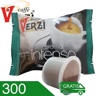 300 Capsule Caffè Verzì Miscela Intenso Compatibili Fior Fiore, Aroma Vero e Lui Caffè