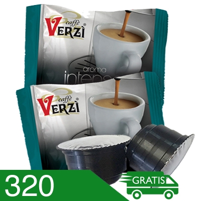 320 Capsule Caffè Verzì Miscela Intenso Compatibili Caffitaly