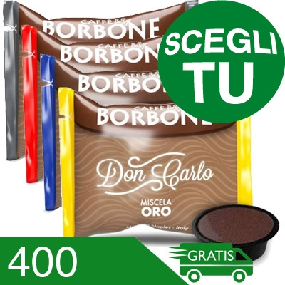400 Scegli Tu! Capsule Caffe' Borbone Don Carlo Compatibili A Modo Mio