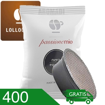 400 Capsule Caffè Lollo Miscela Nera Compatibili A Modo Mio