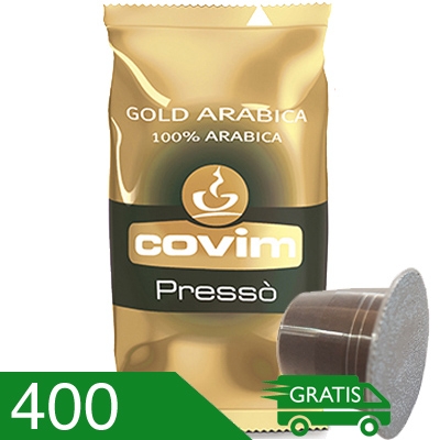 400 Capsule Caffè Covim Miscela Gold Arabica Compatibili Nespresso