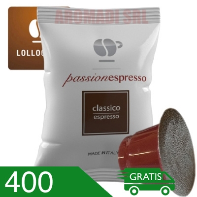 400 Capsule Caffè Lollo Miscela Classica Compatibili Nespresso