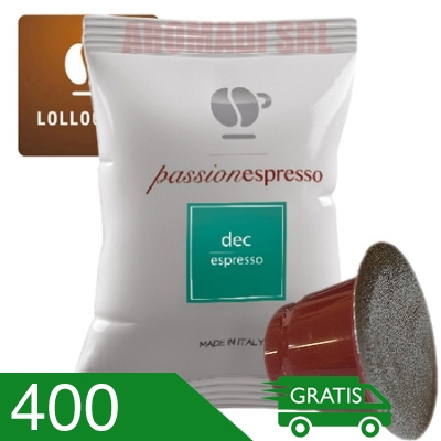 400 Capsule Caffè Lollo Miscela Dek Compatibili Nespresso