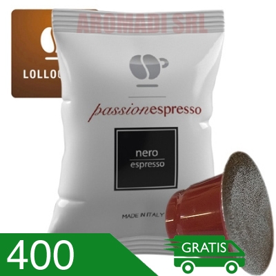 400 Capsule Caffè Lollo Miscela Nera Compatibili Nespresso