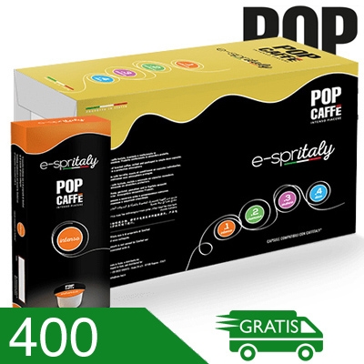 400 Capsule Caffè Pop Miscela Intenso Compatibili Caffitaly