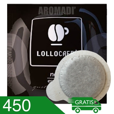 450 Cialde Caffè Lollo Miscela Nera Compatibili Ese 44 MM