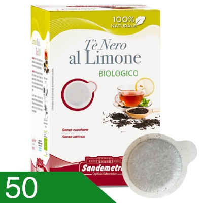 50 Cialde Sandemetrio Tè Nero al Limone Compatibili Ese 44 MM