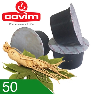 50 Capsule Ginseng Covim Compatibili Lavazza Blue In Black