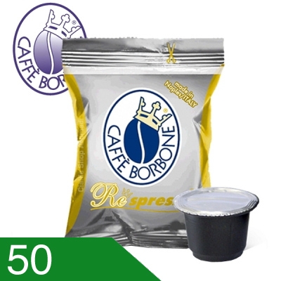 50 Capsule Caffe' Borbone Respresso Miscela Oro Compatibili Nespresso