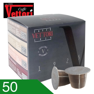 50 Capsule Caffè Vettori Miscela Tradizionale Compatibili Nespresso