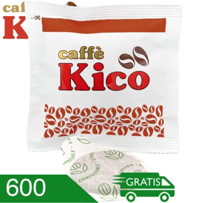 600 Cialde Caffe' Kico Miscela Brown Compatibili Ese 44 MM