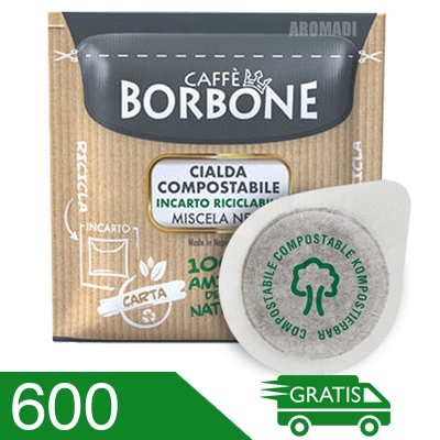 600 Cialde Caffe' Borbone Miscela Nera Compatibili Ese 44 MM