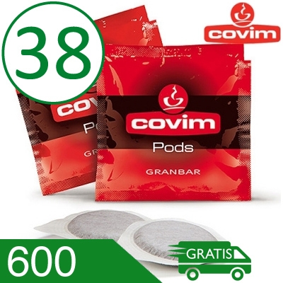 600 Cialde Caffè Covim Miscela Granbar Compatibili 38 MM